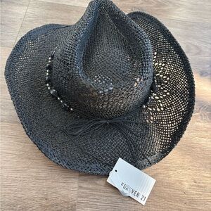 Forever 21 Black Woven Cowboy Hat